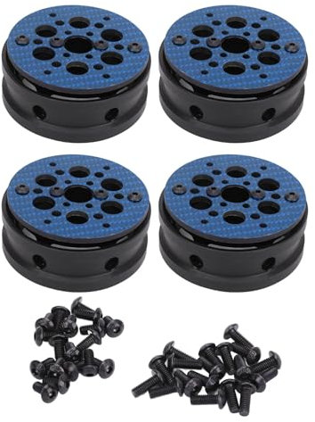 NutriEss 4 Stück 1,9-Zoll-RC-Car-Radfelgen aus Kohlefaser, leichte Laufräder, robuste Felgen für 1/10 RC-Fahrzeuge, blau, für Offroad-Fahrten (Blau)