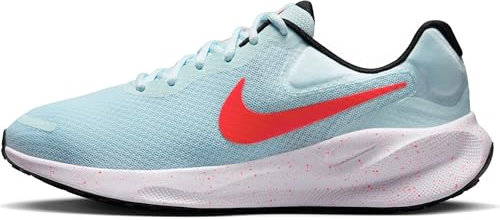 NIKE Femme Revolution 7 Sneaker, Glacier Blue Bright Crimson BL, 40.5 EU