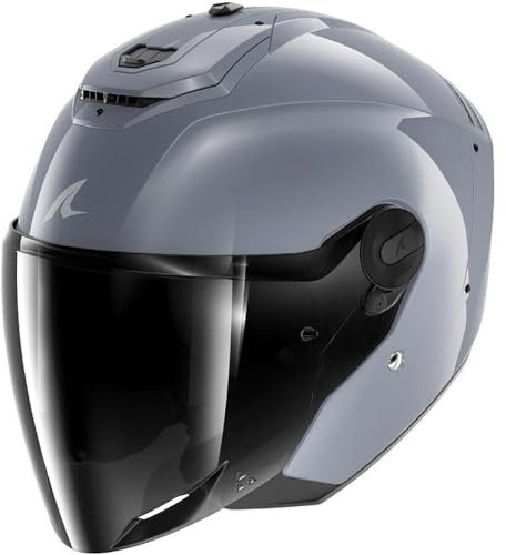 SHARK, Jet Motorradhelm RS JET CARBON DARK SHADOW Gun Silver S05, L