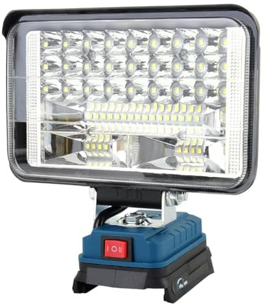 AUTOJARE Akku Lampe Kompatibel mit Bosch 18V 60W Kabellose Led Arbeitsleuchte 5200LM Tragbares Scheinwerfer 2 Helligkeitseinstellungen Baustellen Lampe mit 2 USB-Aufladung (5 Zoll, kein Akku)