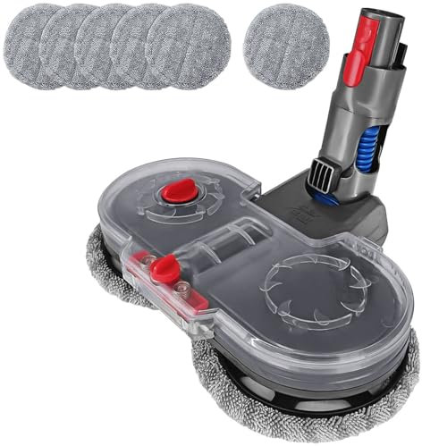 Sichler Haushaltsgeräte Moppbürste: Elektrischer Wischaufsatz f. Dyson V7, V8, V10, V11,V15 mit Wassertank (Reinigungsköpfe, Ersatz-Reinigungsköpfe, Handstaubsauger)
