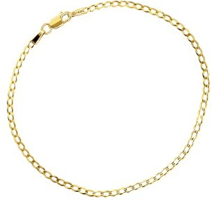 forme di Lucchetta - Verstellbares Gold Armband bis 19 cm | 14 Karat Echtgold, 2 mm Panzerkette mit Diamanteffekt, kombinierbar Anhänger Charms