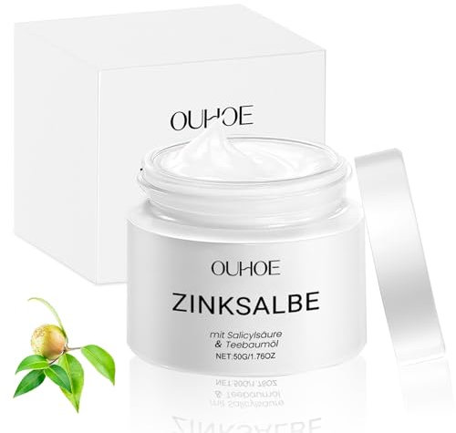 Creme Bouton Visage 50 Ml,Pommade Au Zinc Contre l'Acné à l'Huile d'Arbre à Thé Et à l'Acide Salicylique,Crème Anti-Acné Pour Le Visage, Le Corps, Combat Les Points Noirs