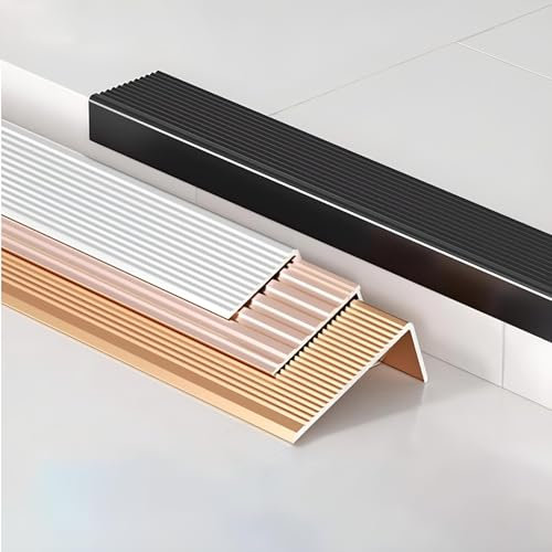 Coayuou Kantenschutzprofil Aus Aluminium Eckprofil Fussbodenleisten Übergangsleiste 3 Stück 90cm Laminat Abschlussleiste Für Wohn- Und Geschäftsräume(Gold,20 * 50mm)