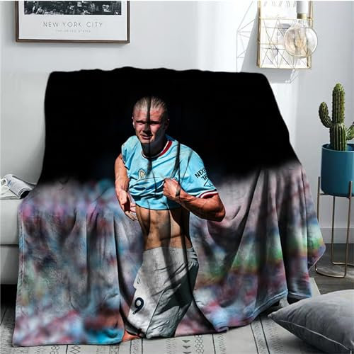 Haaland gemütliche Fleecedecke, Schlafzimmer-Flanelldecke, flauschige Überwurfdecke für Couch, Auto, Büro