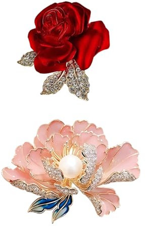 RELKLYU 2 Morceaux De Broche De Fleurs, Broche Élée, Accessoires De Vêtements pour Femmes, Accessoires Rétro, Décorations De Robes.