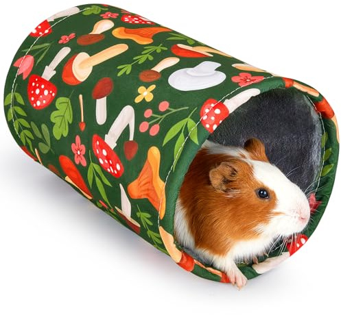 Hedgeink Meerschweinchen Tunnel – Kaninchen Zubehör aus Canvas, Waschbarer Kuscheltunnel für Hamster, Ratten & Frettchen – Faltbarer Spieltunnel & Versteck für Kleintiere