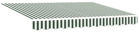 vidaXL Markisenersatzstoff Grün und Weiß 330 x 245 cm Polyester