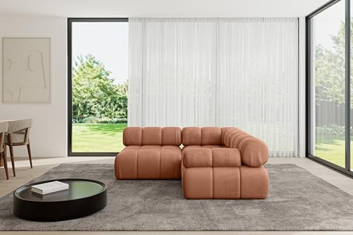 ALTDECOR Modulares Sofa Ecksofa in L-Form Corner modular Sofa Eckcouch Couch Wohnlandschaft Cauchsofa Polstersofa Mende-L1-190x190x70 cm Apricot