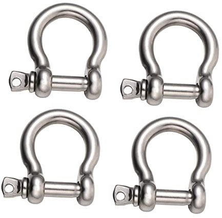 Luxshiny 4 Pezzi Ganci D Shaped Acciaio Inossidabile Ganci per Sollevamento e Sicurezza Resistente e Pratico