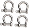 Luxshiny 4 Pezzi Ganci D Shaped Acciaio Inossidabile Ganci per Sollevamento e Sicurezza Resistente e Pratico
