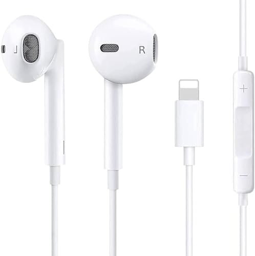 Hlshing Cuffie per iPhone, In-Ear iPhone con filo Hi-Fi Stereo Auricolari, Controllo del Volume Isolamento del Rumore Earphones Compatibile con iPhone 14 Pro Max/13/12/Mini/11/SE/XS Max/X/XR/8 Plus/7