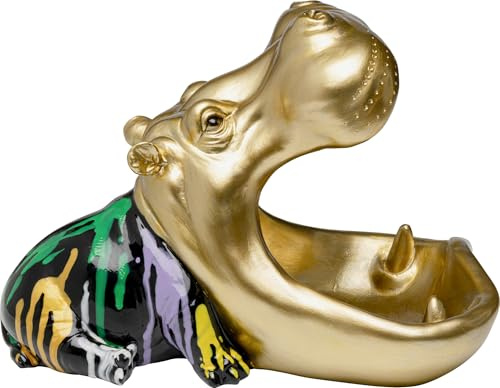 Kare Design Deko Figur Hungry Hippo, Mehrfarbig, 22x31x22 cm | handbemalt, fürs Wohnzimmer