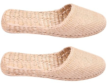 minkissy Zapatillas Transpirables de Paja para Mujer, Sandalias de Verano Cómodas y Ligeras, Diseño Creativo y Material Natural para Uso en Casa