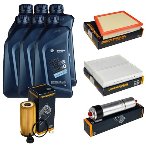 EISENFELS Inspektionspaket enthält 6 L Motoröl 5W-30 LONGLIFE 04 TWIN POWER TURBO Ölfilter Luftfilter Innenraumfilter Kraftstofffilter für X1 F48 xDrive20d sDrive18d 2 Active Tourer F45 218d 216d