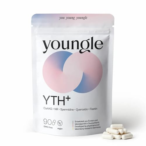 YTH+ Longevity Kapseln – Multi-Ingredient Anti-Aging Supplement mit Spermidin & Nicotinamid Ribosid – Longevity Pill mit Fisetin, Quercetin & Calcium Alpha-Ketoglutarat