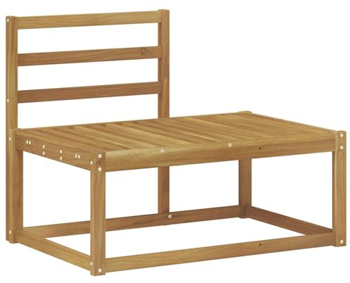 vidaXL Outdoor End Sofa Weiß 91 x 63 x 73 cm Massivholz Akazie, Akazienholz Gartenmöbel, modernes Balkonset, wetterfestes Design für entspanntes Relaxen, pflegeleicht