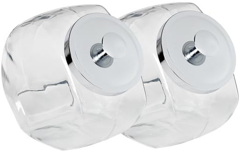 Anchor Hocking 12279ECOM 1-Gallon Penny Jar, Set of 2, Clear Glass, Metal finiched lid