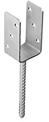 Galvanised Concrete In U Shape Post Support Heavy Duty For 70mm / 2.75 Inch Posts