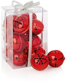12 x Red Christmas Jingle Bells