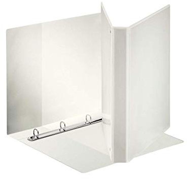 Esselte Präsentationsordner aus PP (3 Taschen) Ringe 4-16 - Rund - Maxi Format - Weiß - 394750000