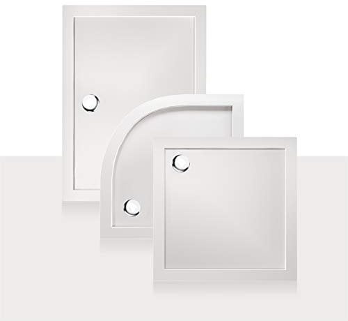 Plato de Ducha 80x80x4cm Semicircular Acrílico Borde Realzado Blanco Brillante Mod. Flower