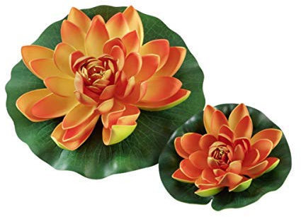 Hobby Seerose orange - künstliche Teichpflanze - 30 cm