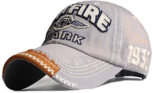 Baseballcap Spitfire Distressed Snapback Vintage Used Look Retro Flugzeug Oldschool Kappe Mütze Cap Schirmmütze Basecap verstellbar (grau)