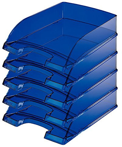 Esselte Leitz Briefkorb A4 transparent Plus (5er Pack | blau)