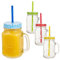 URBN-CHEF 8 x Drinking Jar Glasses with Lids & Straws for Cocktails, Juice, Jams & Smoothies