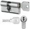 EVVA 4KS Doppelzylinder mit 10 Schlüssel, Länge (a/b) 41/36mm (c=77mm) Länge a=41mm mit KZS, Bohr-u. Ziehschutz KZS einseitig, Not-u. Gefahrenfunktion BSZ, modulare Bauweise SYMO