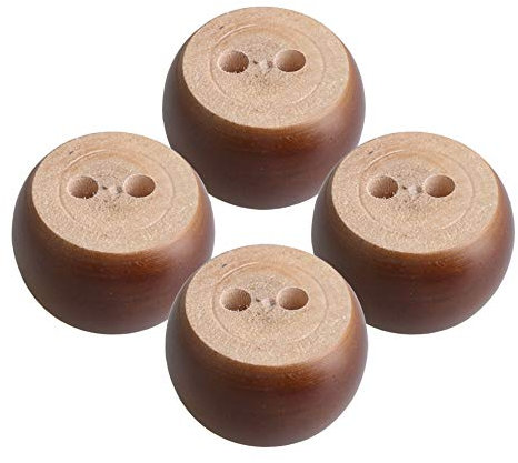 Yibuy 4 STÜCKE 6,7x6,7x4 cm Braun Eukalyptus-Holz Runde Möbel Füße Heber für Sofa