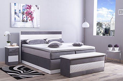 AUKONA Boxspringbett Amalia 140x200, Farbe wählen und ändern, 7 Zonen Taschenfederkern-Matratze, H2 H3 H4, Komfortschaum-Topper, Lieferung und Aufbau kostenlos