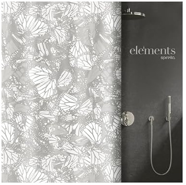 Spirella Kollektion Nova, Duschvorhang Textil 240 x 180 cm, 100% Polyester, Grau