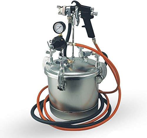YUNSHINE 10L Pressure Tank Paint Spray Gun with 2.0 Mm Nozzle 2-1/2 Gal. Pressure Pot & Spray Gun with Hoses