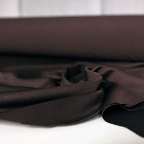 TOLKO Jersey-Stoff für Shirt Kleid Rock | mittelschwer knitterarm elastisch | 130cm breit Kleiderstoff Kostümstoff Jersey Stoff Meterware Dekostoff zum Nähen (Dunkel Braun)