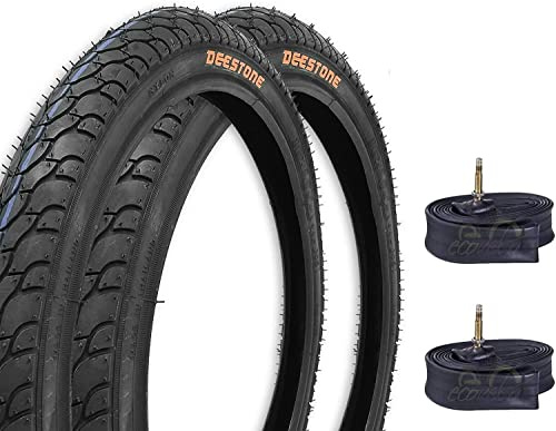 Deestone EBA20NED 2 Reifen schwarz + 2 Luftkammern 20 x 1,75 (47-406) City Bike Graziella
