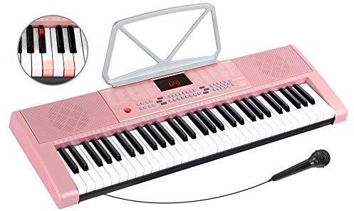 McGrey LK-6120-MIC teclado iluminado con micrófono rosa