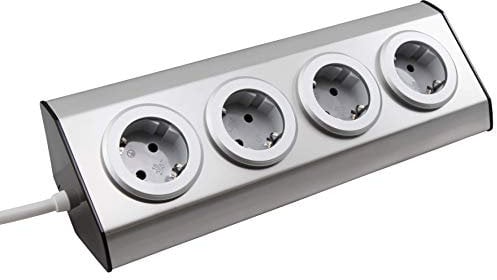 MC Power - Steckdosenblock | Premium | Ecksteckdose 4-Fach Schutzkontakt-Steckdose, Aufbausteckdose für Eckmontage, 150cm Kabel