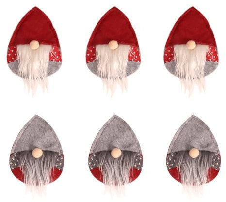 PRETYZOOM 6pcs Christmas Silverware Holders Swedish Santa Gnome Tableware Holder Knife Fork Bags Cover Xmas Party Dinner Table Decorations for Holiday Party