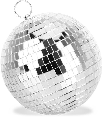 com-four® Boule Disco - Boule à facettes à Suspendre - Boule Disco pour Les fêtes - Boule de fête pour Le Nouvel an, Les Anniversaires, Les soirées à thème - Ø 15 cm (Ø 15cm)