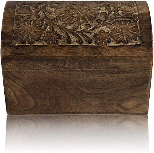 Tolles Geburtstagsgeschenkideen, handgefertigte dekorative hölzerne Schmuckschatulle Schatzkasten Schmuck-Organizer-Andenken-Kasten-Schatzkasten-Schmuckset-Halter-Lock-Box-Uhrenbox 22x15 cms (Antique)