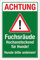 WERBEPUNKT. Schild Hochansteckende Fuchräude Hunde anleinen Wald Warnschild 3 mm Alu-Verbund 600 x 400 mm