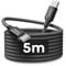 etguuds 5M Cable USB C a USB C Muy Largo, 60W PD Cable USB Tipo C Carga Rápida Nylon para Samsung S23 S22 S21 S20 y USB-C Phone Laptop Tableta (Negro)