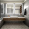 SIRHONA Miroir LED de Salle de Bain avec Éclairage, 70 x 50 cm, Cosmétique Mural avec Prise