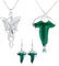 YouU 3 Stück Elfengrüne Lorien-Brosche Halskette Ohrringe Arvvens Abendstern Halskette Cosplay Costume Jewelry for Fans
