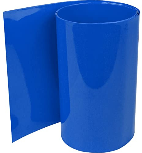 ISOLATECH Guaina Termorestringente PVC Ø127,3mm x 2m 2:1 Blu Scuro | Dimensione Piatta 200mm, Senza Adesivo, A Metraggio, Per Isolamento Batterie 18650, Senza Scritte