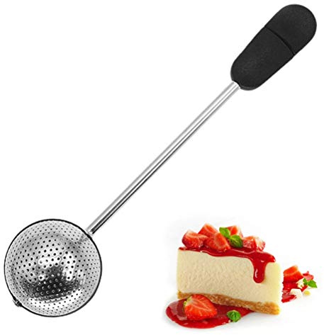 Faruxue Dusting Wand, Flour Duster for Baking, Stainless Steel Powdered Sugar Shaker Duster Ball Flour Sifter Powder Duster Baking Powder Sifters Baking Tools for Sugar, Flour and