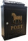 JIEXUHDE Wall -montierte Briefkasten -briefkasten - Country House Schmiedeeisen Postkasten Zeitungsbox - Briefkasten Mit Schlüsselverriegelungswand - Tiermuster - Tiermuster(Color:Pferd B)