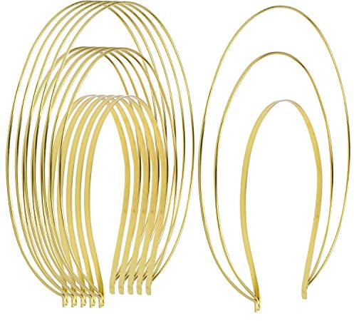 Gold Metal Queen Goddess Angel Halo Crown Headband Hairbands Tiara Hair Hoops DIY Craft Bands Headpieces Party Cosplay Costume Hair Accessories (6 Pack of 3 Layer)